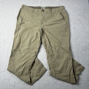 Marmot‎ Pants Men Size 38x32 Lightweight Flat Front Hiking Tan Nylon Stretch